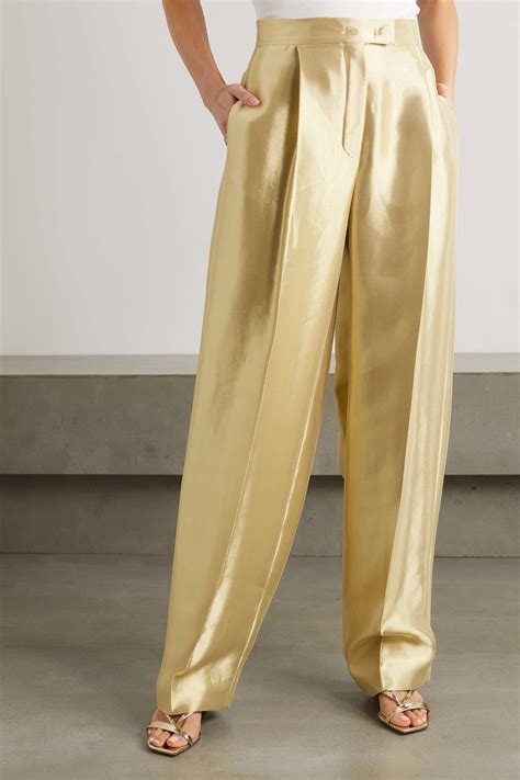 gold Fendi Trousers for Women 